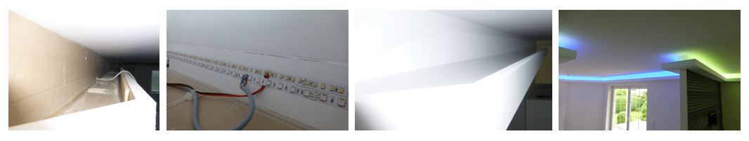 Mechanische Installation einer indirekten Beleuchtung, Arbeitsschritte